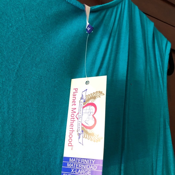 NWT xl maternity aqua blue t shirt - Picture 3 of 3